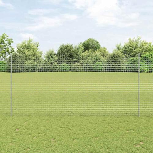 Ziaphsol Einbetonierter Zaunpfosten aus pulverbeschichtetem Stahl 5er Set, silber, 200 cm, für Garten Terrasse Grundstück, wetterfeste Stütze für Zaunlatten und Riegel, montagefreundlich