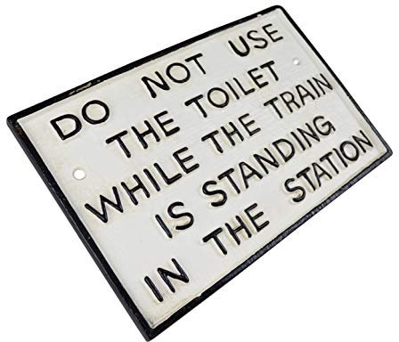 MandyTools Do Not Use The WC, placa de hierro fundido en blanco y negro