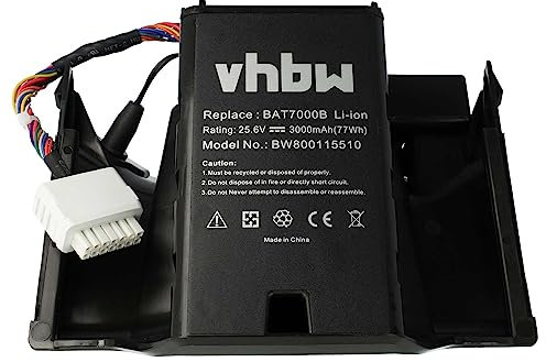 vhbw Akku kompatibel mit Robomow Tuscania TC-Serie, TC150, TC300, TC500 Rasenroboter Rasenmäher (3000mAh, 25,6V, Li-Ion)