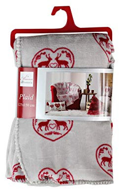 HOMEA 1608080 Flanelldecke Edelweiss, Bedruckt, 125 x 150 cm, anthrazit