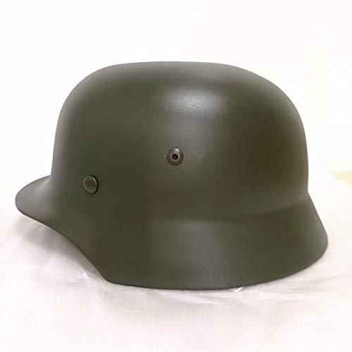Deutscher M35 Stahlhelm Zweiter Weltkrieg Schutzhelm mit Lederfutter-(Army Green)