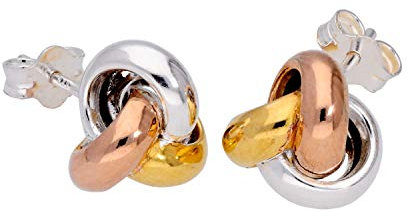 Sterlingsilber Dreifarbig in Gold getaucht Ohrstecker