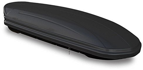 Dachbox VDPMAA320 320Ltr abschließbar schwarz matt + Dachträger CRV107A kompatibel mit Peugeot 3008 (5 Türer) ab 2016
