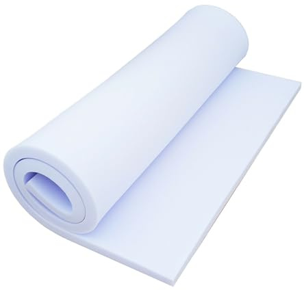 Schaumstoffplatte All4All Schaumstoff Matratze 60x200x10 RG 25/44 - Mittelhart - Topper - Möbelschaum - Polsterschaum - Schaum - Polster Schaumstoff
