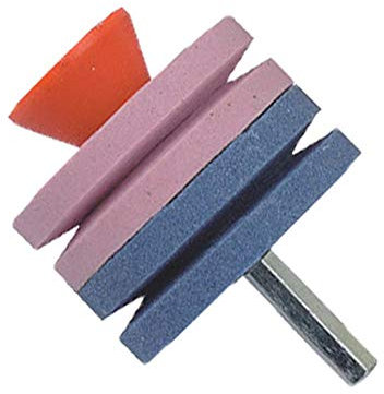 Evenlyao Pietra affilatrice per tosaerba, affilatrice per tosaerba, attrezzi da giardinaggio, trapano a mano, per affilare lame tosaerba, per attrezzi da giardino, rosa/blu