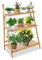 Greensen Scaffale Porta-Fiori in Bambù, Supporto per Vasi in Legno a 3 Ripiani, Fioriera a Scala Portapiante Pieghevole per Interni ed Esterni Giardino Balcone 70 x 40 x 96 cm
