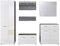 trendteam smart living - Line - Garderoben-Set (Garderobenschrank + Sitzbank + 2 Wandpaneele + Schuhkommode + Wandspiegel) - Rauchsilber/Weiß Hochglanz - (BxHxT) 250 x 191 x 36 cm - Kratzfest