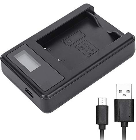 VBESTLIFE NP-W126 USB Single Slot Camera Battery Charger with LCD Display for Fuji HS30EXR HS33EXR HS35EXR HS50EXR X-PRO1 X-PRO2 X-A1 X-A2 X-A3 X-E1 X-E2 X-E2S X-M1 X-T1 X-T2 X-T10