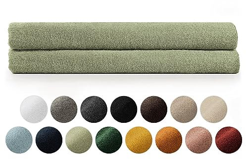 Blumtal Premium Frottier Handtücher Set 2 teilig 100% Baumwolle - Oeko-TEX zertifiziertes Towel 2X (80x200 cm) - Ultra saugstarkes Frottier Handtücher Set waschbar °60 - Towel - Handtuch Grün