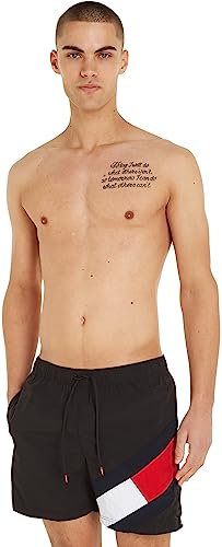 Tommy Hilfiger Bañador para Hombre Sf Medium Drawstring Pernera Larga, Negro (Black), XXL