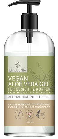 NEU: Enolenia® ALOE VERA GEL - 3 in 1 Bodylotion, Hautpflege und AFTER SUN – pflanzlich, intensiv & vegan – für alle Hauttypen geeignet – extra viel Feuchtigkeit, 500 ML