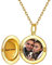 PROSILVER personalisiert Foto Amulett zum öffnen mit Kette 925 Silber Runde Medaillon 18k vergoldet aufklappbar Anhänger mit Rolokette Floating Locket Schmuck für Mutter Familie
