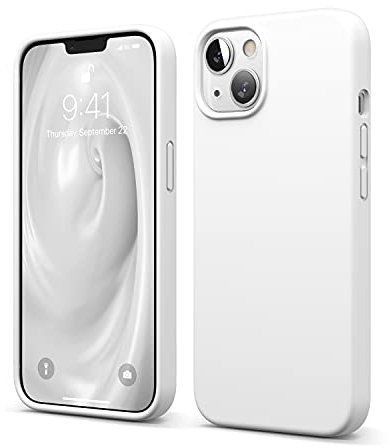elago Liquid Silicone Case Compatible with iPhone 13 Case (6.1), Premium Silicone, Full Body Protection - 3 Layer Shockproof Phone Cover, Anti-Scratch Soft Microfiber Lining (White)