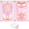 Glopastel Sakura Anime-Notizbücher, japanisches Manga-Kawaii-Design, für Mädchen und Damen, Cardcaptor, japanisches Pastell-Stern-, Mondflügel-Design, liniert, niedliches Reisetagebuch, 2 Stück (Rosa)