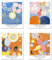 Berkin Arts Kunstdruck Ungerahmt Abstrakt Geometrische Bilder Set von 4, Poster Größe: 20x25 cm Premium Kunstpapier Wanddeko Pink Wandbild ästhetisch Passenden Schlafzimmer Deko Hilma AF Klint Poster