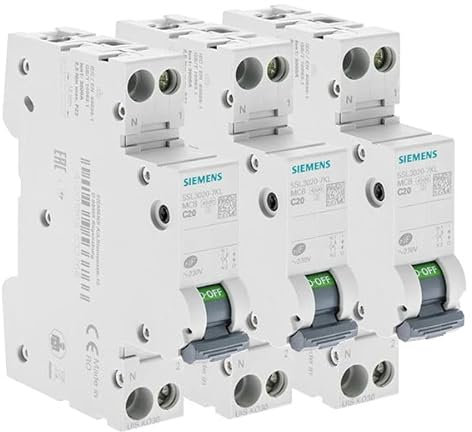 LOT 3 disjoncteurs modulaires 20A 230V, 4,5kA, 1+N POLES, COURBE C