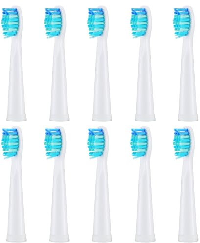 10 Stück Ersatzbürsten Passend für Fairywill Fairy Will Schallzahnbürste D7/D8/507/508/551/515/2011/917/959,Ersatzbürsten Hart/Weich für Fairywill/Fairy Will