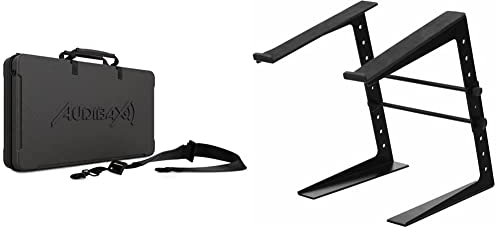 Audibax Atlanta Case 60 | DJ Controller Case | Pionier DDJ-400 / SB3 / SB2 / Traktor S2 MK3 & Pronomic LS-100 Laptopständer DJ Notebookstativ Laptop Stand Schwarz
