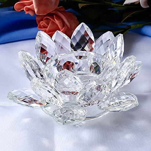 GOLDEAL Teelichthalter, Kerzenhalter, kristallklar, mit Geschenkbox für romantische Abendessen, Hochzeiten, Badezimmer, Wohnzimmer, 2 Stück (11,2 cm B 5,6 cm H)