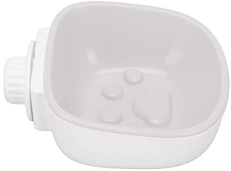 AMONIDA Hanging Pet Cage Bowl, Slow Food PP Resin High Strength Prevent Choking Food Grade Crate Dog Bowl for Medium Dogs (Grey)
