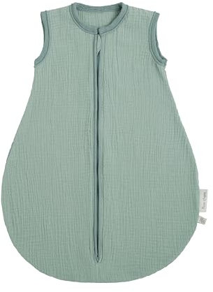 Baby's Only - Schlafsack Fresh ECO - 0.6 TOG - 60 cm - Neugeborene Pucksack - Sommerschlafsack - Bio-Baumwolle - Strampelsack für Jungen und Mädchen - 0-3 Monate - Hydrophilem Stoff - Stonegreen