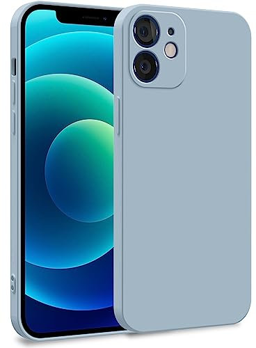 MyGadget Hülle kompatibel mit iPhone 12 Mini - Zweilagige Handyhülle mit Kameraschutz - Cover mit Innenfutter & Silikon außen - Hell Blau