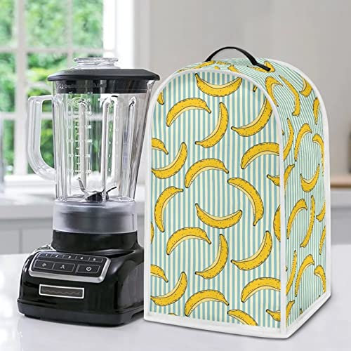 Poceacles Banana Stripes Print Kitchen Small Appliance Dust Cover Blender Cover Food Processor Dust Cover Size 9.4L x 7.2W x 15.9H Blender Cover