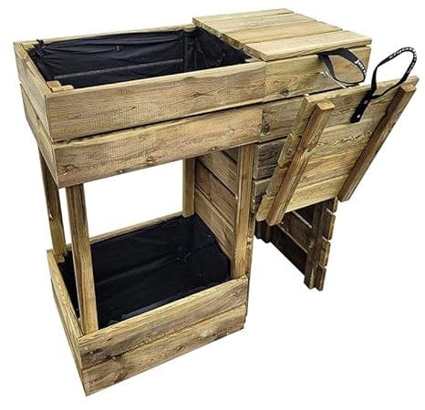Jardipolys Composteur bac à Fleurs 2 en 1 ESSENCIA - 80 x 75 x 35 cm - 70L - Cerland