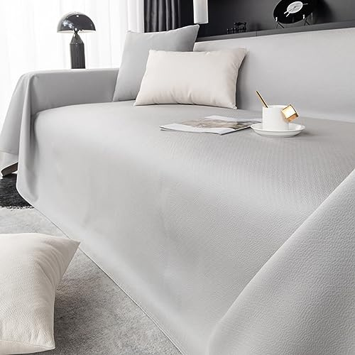 Daesar Sofaüberwurf rutschfest 205x230CM, Sofabezug Ecksofa 2 Sitzer Hellgrau Couchbezug Wasserdicht Universal Sofa Überzug