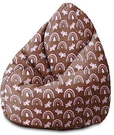 DreamRoots Sitzsack Kinder mit füllung - Bodenkissen Kinder Sitzsack - Kinderzimmer 80 x 80 x 120 cm - Bean Bag Kinder - Bubibag - Kindersitzsack - Sitzkissen Boden