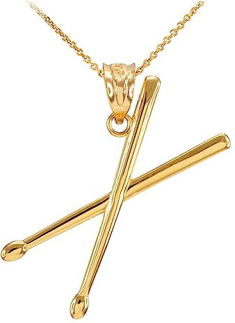 Collier Pendentif Baguettes 3D en Or Jaune 9 cts (Longueur de Chaîne Disponible 40 cm – 45 cm – 50 cm – 55 cm) 40 cm