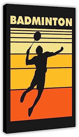 MURABE Badminton Vintage Leinwand Poster Schlafzimmer Dekor Sport Landschaft Büro Zimmer Dekor Geschenk Rahmen Stil 40 x 60 cm