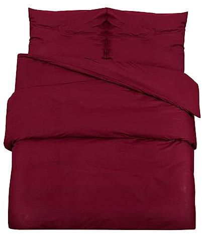 vidaXL Juego de Funda Nórdica Sábana Cama Dormitorio Adorno Decoración Edredón Habitación Casa Hogar Microfibra Ligera Burdeos 220x240 cm