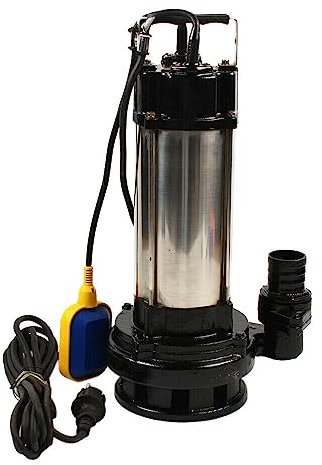 Bomba de agua sucia 1500 W 2 CV 220 V acero inoxidable flotador asa de transporte para cable universal