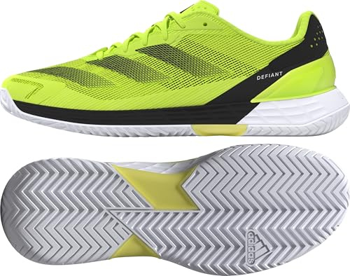 adidas Mens Defiant Speed 2, Black/Iron Metallic/Lucid Lemon, 6.5 UK
