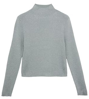 s.Oliver Strickpullover mit Metallic-Effekt und Stehkragen