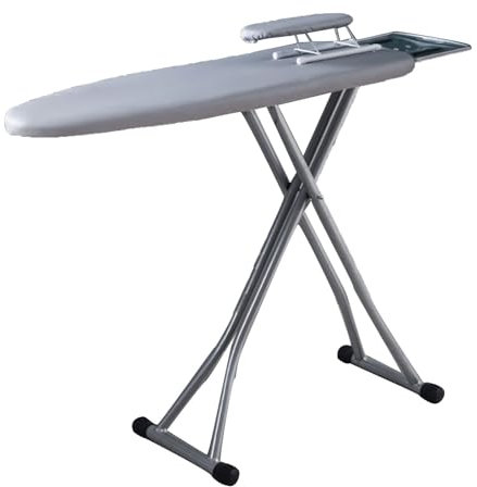 ISCBAFYX Bügelbrettbezug und -unterlage, hitze- und brennbeständiger Stoff, Kabelhalter, robust, einfach zu Falten, Bügeltisch, höhenverstellbar (Farbe: Grau, Größe: 112 x 41 cm/44 x 16 Zoll)