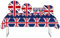 Union Jack Party Tableware Set,69Pcs Union Jack Party Decorations with UK Plastic Table Cloth,Paper Plates,Napkins and Cups,British Tableware for 80 Years Victory In Europe WW2 1945-2025 Decorations
