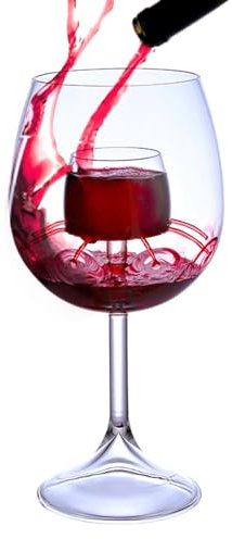 demaxiyad Bicchiere da vino fontana,accessori per bicchieri da vino | Set di bicchieri da vino ariosi per caraffa | Caraffa per bicchieri da vino a fondo piatto e tazza per feste, casa, uffici, hotel