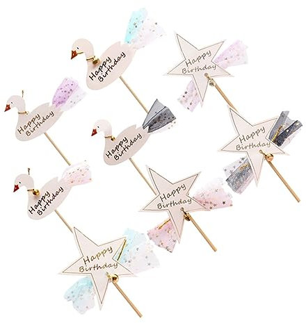 Ciieeo Girly Youthful Swan Cake Picks Set Mit 8 Aufsätzen Für Mehrstöckige Kuchendekorationen Für Partys Zu Hause