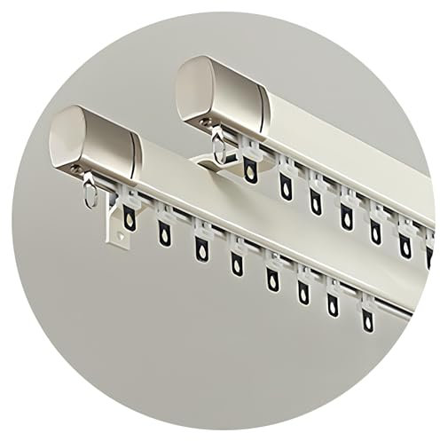 Tringle à rideaux double - Fixation murale et plafond - Rails robustes - 2,3 m - 6,1 m - Blanc