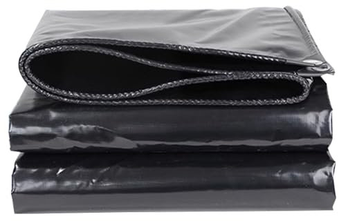 Lona negra resistente al agua para muebles de caravana con ojales para jardín, camping, lona de suelo (5 x 5 m)