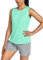 WILLIT Tank Top Damen Sommer Sport Oberteile Racerback ärmellos Yoga Shirt Laufshirt Schnell trocknend Sweatshirt Sport Locker Top Grün M