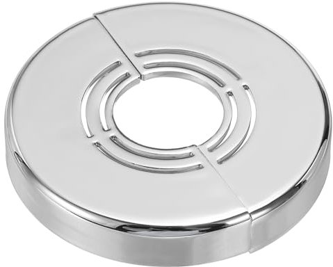 PATIKIL Placa de Cubierta Dividida de Pared 20/25/32mm, 1Pcs 10mm Espesor Placa de Escudo Redonda de ABS Gruesa y Recortable para Decoración de Grifo de Tubería de Agua, Plateado