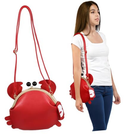 Yardenfun PU Schultertasche Im Krabben Design Für Frauen Einzigartige Crossbody Bag Modische Satchel Handtasche Ideal Für Schule Arbeit Und Freizeit
