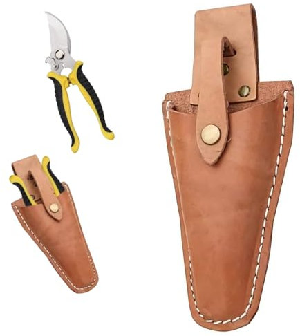 Tool Belt Pouch,Leather Sheath Pouch Holder,Gardening Tools Holster Belt Case for Garden Pruning Pliers Shears Scissors or Knife,Tool Gifts for Men Dad Husband Boyfriend Him