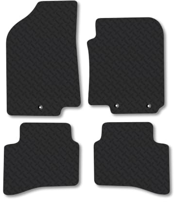 Fits Kia Rio (2011-2017) 5mm Rubber Car Mats | Heavy Duty Rubber Tailored Fit Floor Mats Full Coverage Durable Waterproof Accessories Easy Clean Anti Slip Made in the UK