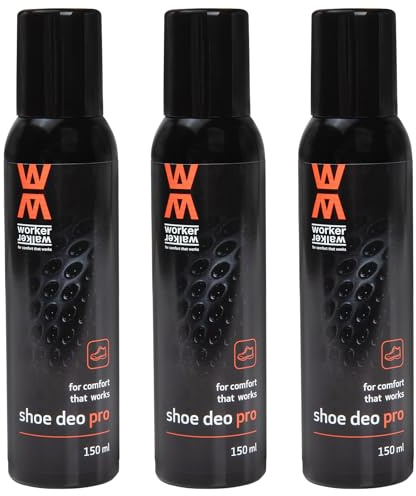Skofräschare och deodorant - arbets-, fritids- och sportskor med silvernanopartiklar illaluktande fötter för att eliminera lukt Skospray mot dålig lukt 3 x 150 ml Worker Walker
