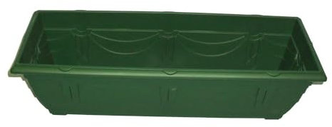 shopior 60cm Venetian Window Plant Flower Pot Planter Box – Durable Rectangle Plastic Outdoor Planters for Home & Garden | Planting Trough for Windows & Flower Beds (Green - Pack of 1)