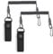 Cosswe 2 Stück Tactical Lanyard, elastischer Polizei-Schlüsselanhänger, Rsg-Halter, Polizeikette, Spiralkabel, elastisches Sicherheitsseil Spiral Karabiner Schwarz